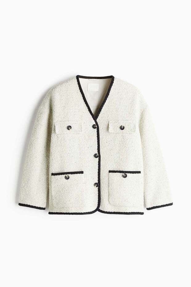 سترة بوكليه بفتحة رقبة على شكل حرف V - 1