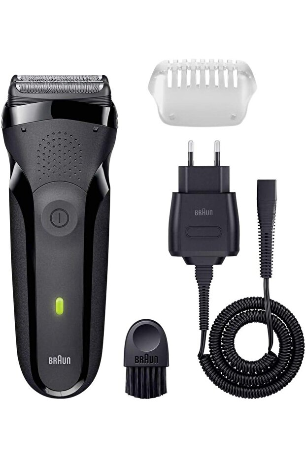 Series 3 300s Rechargeable Electric Shaver For Men, Black - 2