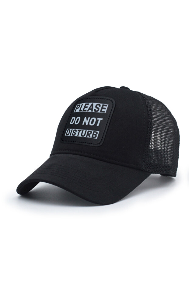 Do Not Disturb Model Interchangeable Emblem Mesh Hat Black