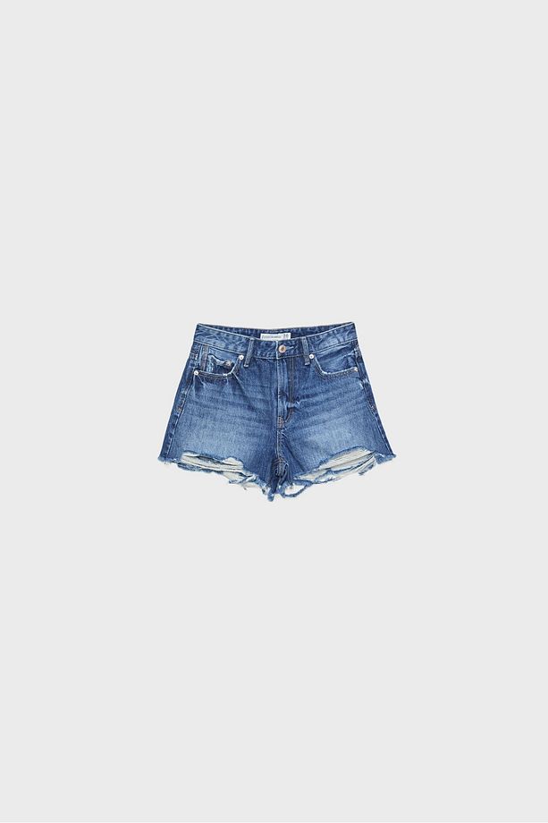 D75 Distressed denim şort - 6
