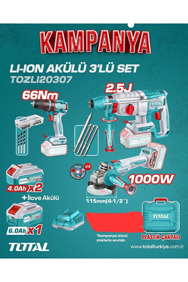 3LÜ PROFESYONEL AKÜLÜ SET - 1