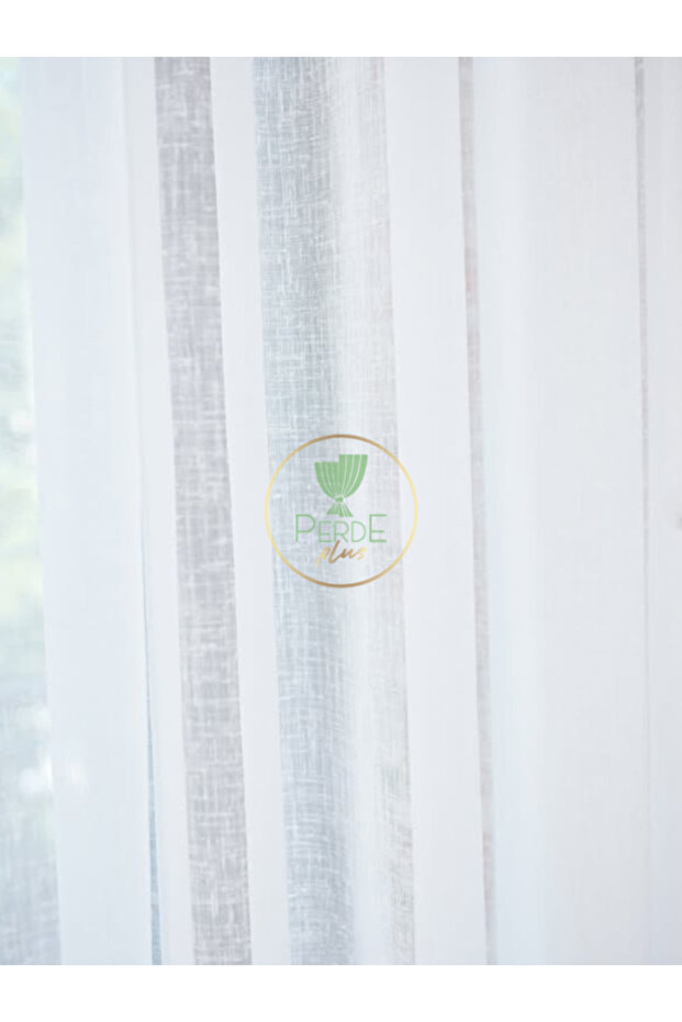 Keten Görünümlü Düz Tül Perde Ütü Istemez - 7