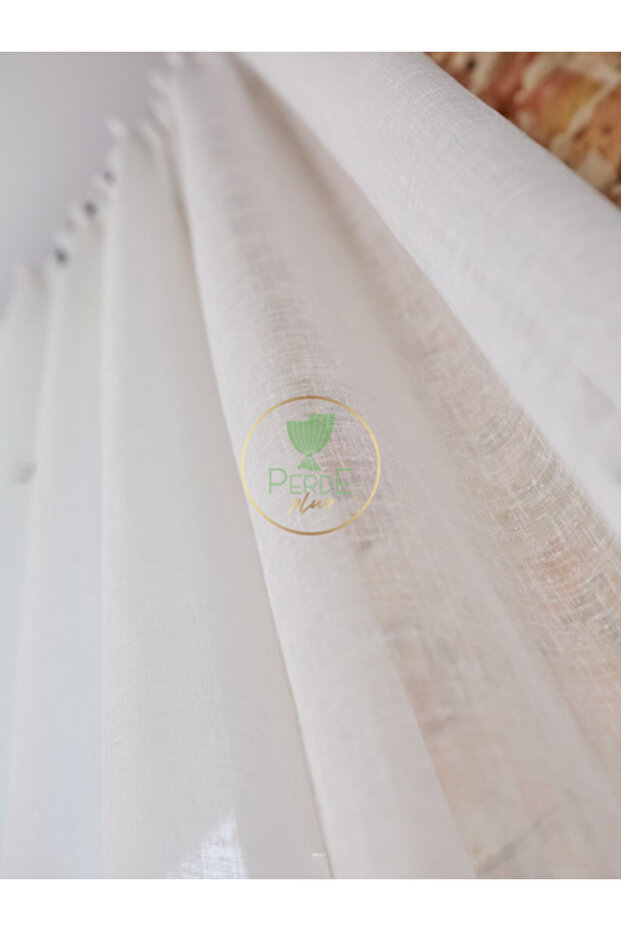 Keten Görünümlü Düz Tül Perde Ütü Istemez - 3