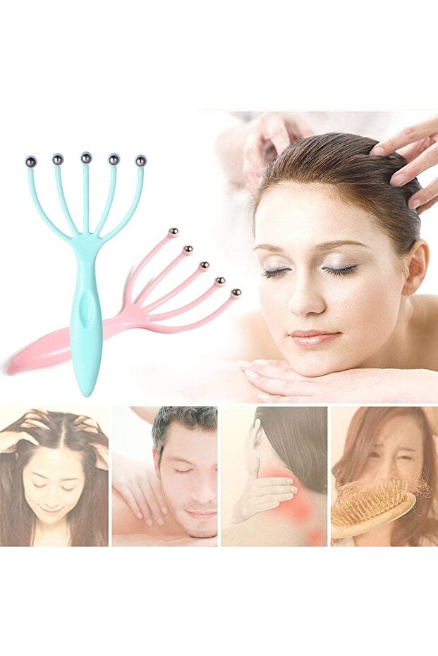 Head Massager, Handheld Claw Spa Scalp Massager, Rotatable Stainless Steel Roller Head Scratcher,