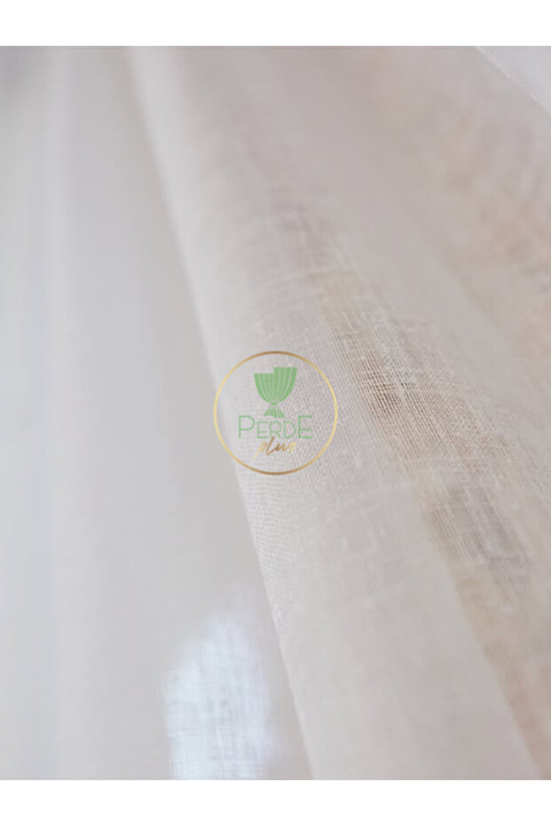 Keten Görünümlü Düz Tül Perde Ütü Istemez - 8