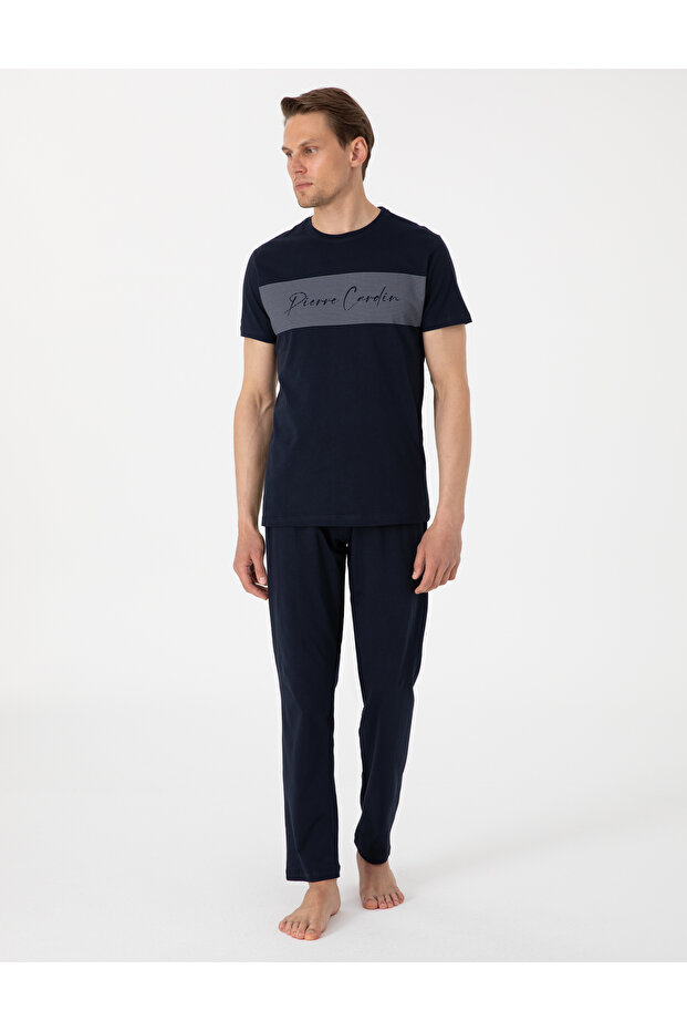 Navy Blue Short Sleeve Pajama Set 50314414-200