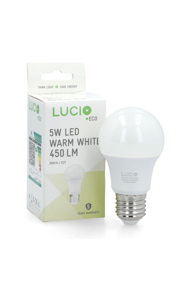 مصباح LED E27 بقوة 5 وات 3000 كلفن 450 لومن