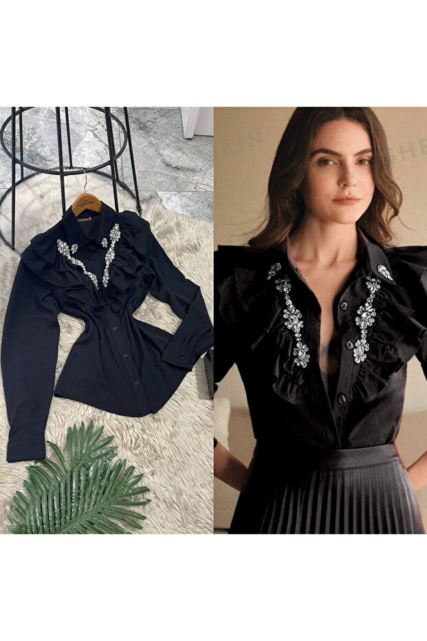 Frilly Stone Embroidered Shirt