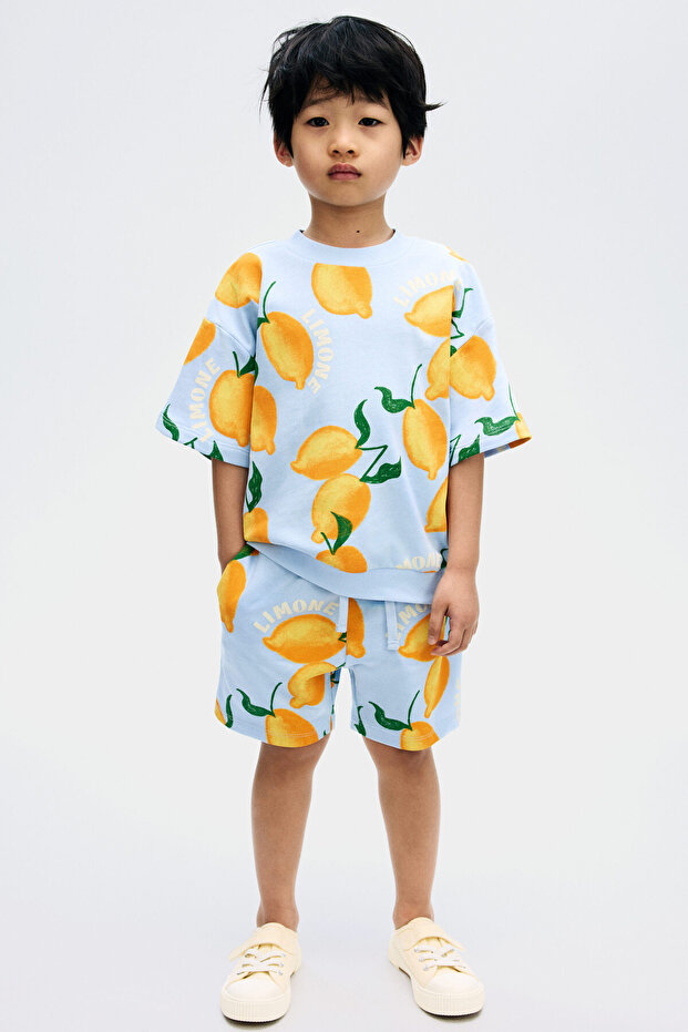 2 Parçalı Baskılı Sweatshirt Set - 1