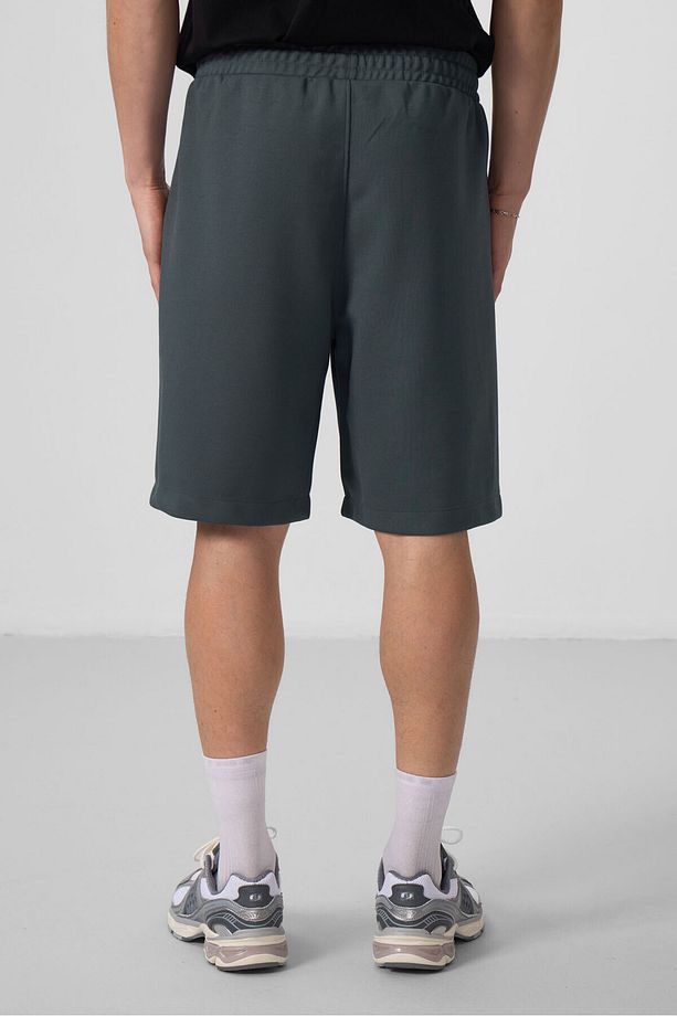 Haki Yüzeyi Dokulu Oversize Erkek Şort - 81288 - 5