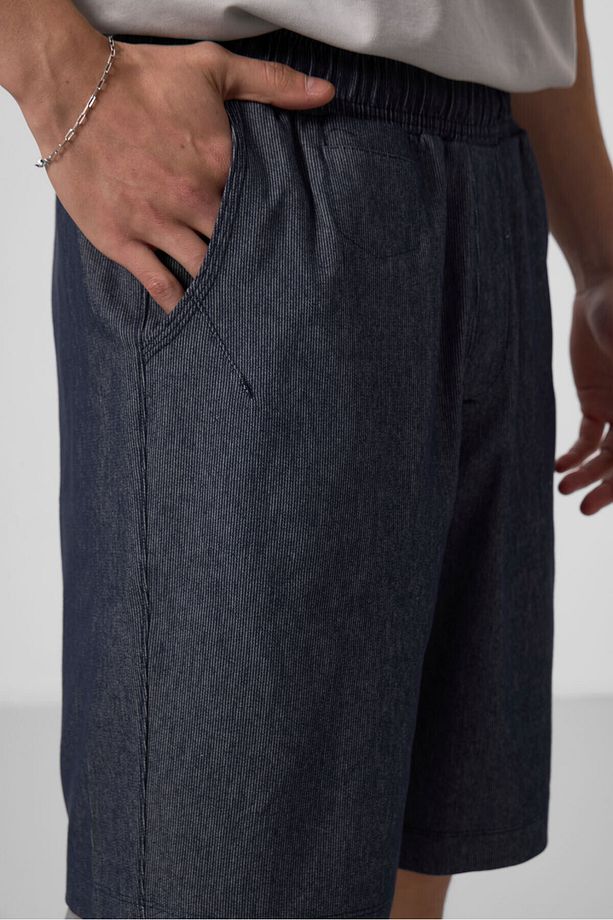 Kot Lacivert Standart Fit Dokuma Hafif Esnek Chino Erkek Şort - 81290 - 4