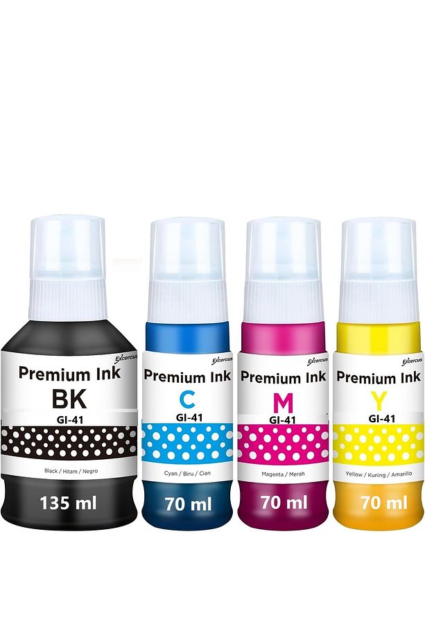 Pixma G3470 Gı-40/gı-41 4 Renk Muadil Mürekkep Seti - Siyah 135 ml- Renkliler 70 ml - 1