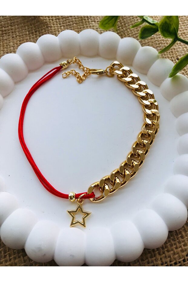 Red Rope & Chain Anklet - 1
