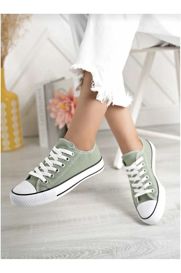 Mint Yeşili Keten Günlük Spor Ayakkabı Unisex (21-40) Numara Convers - 3