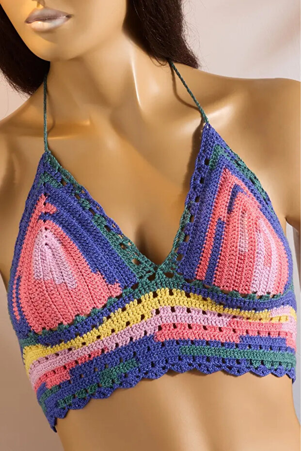 Hand Knitted Pastel Tone Bustier