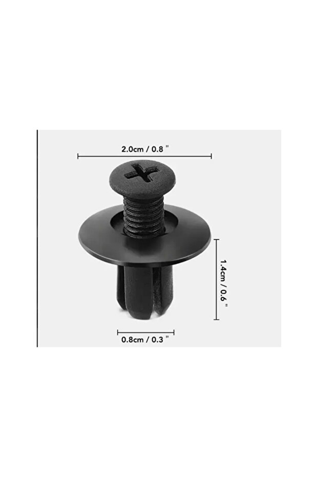 50 Adet 8mm Araba Plastik Perçin - 5