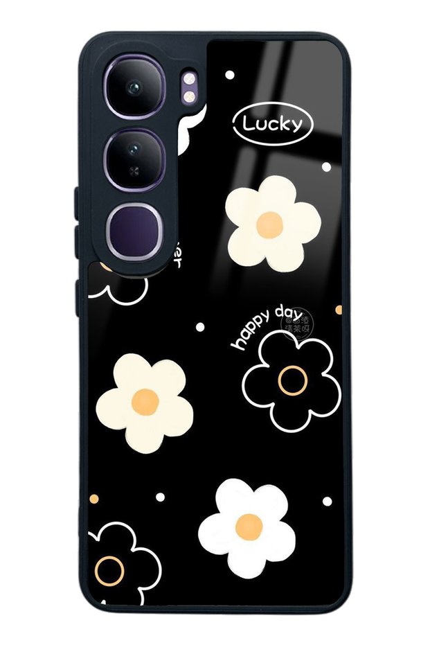 Vivo V40 Lite Glossy Phone Case with Lucky Happy Day Design