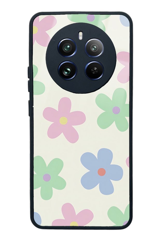 Oppo Realme 12 Glossy Phone Case with Nude Flower Design