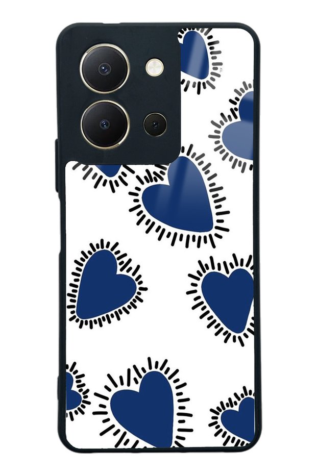 Vivo Y36 Blue Heart Design Glossy Phone Case