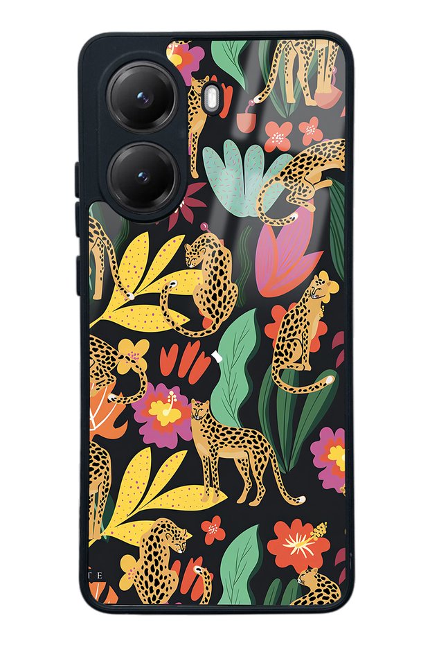 Xiaomi Poco X7 Pro Glossy Phone Case with Floral Cats Design