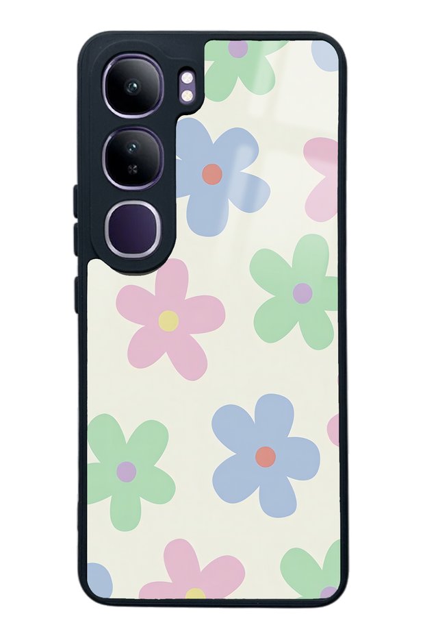 Vivo V40 Lite Glossy Phone Case with Nude Flower Design