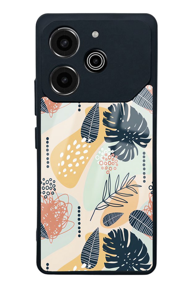 Tecno Pova 6 Pro Glossy Phone Case with Retro Leaf Design