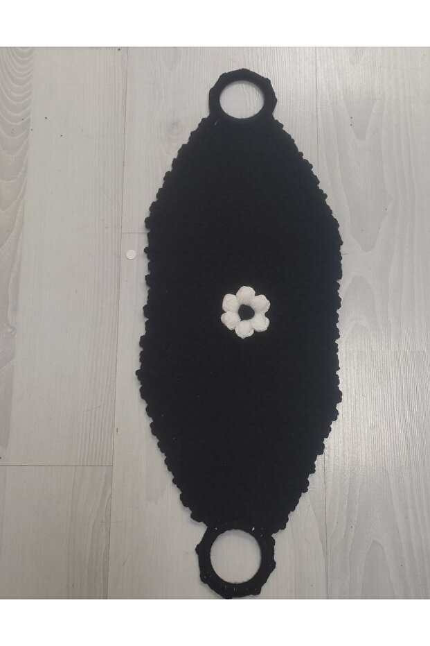 Hand Knitted Black Long Fiber