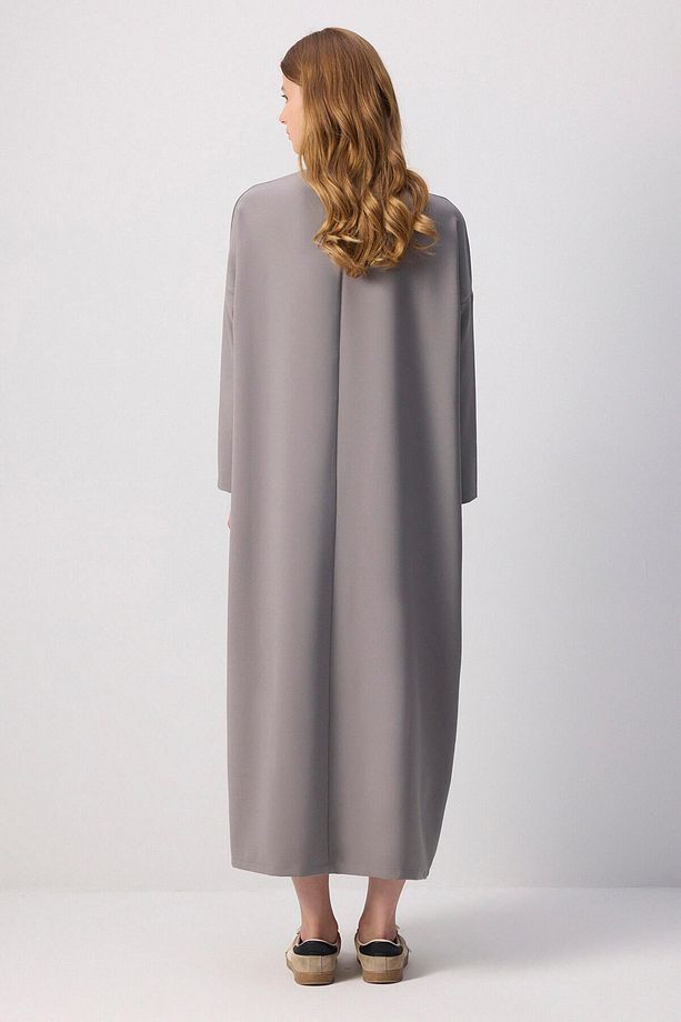 OVERSIZE KREP ELBİSE - 4