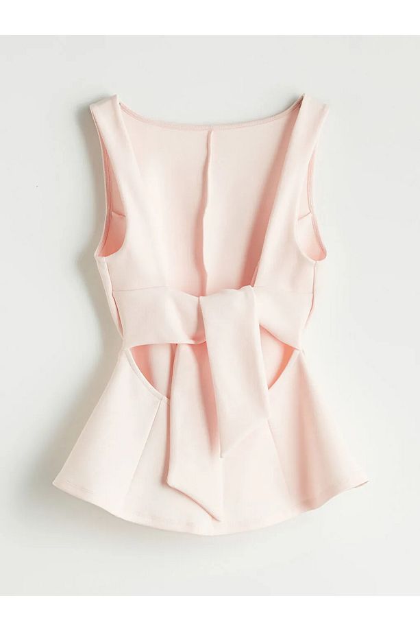 LCW Vision Pembe Kayık Yaka Peplum Bluz - 2