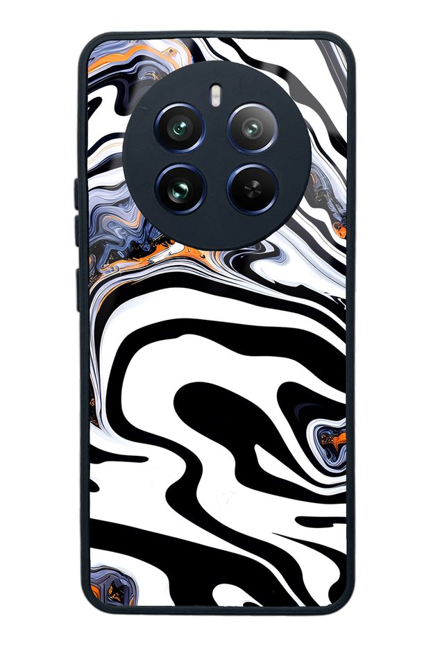 Oppo Realme 12 White Marble Design Glossy Phone Case