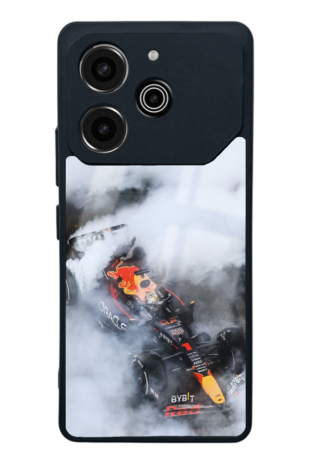 غلاف هاتف لامع بتصميم Tecno Pova 6 Pro Formula 1