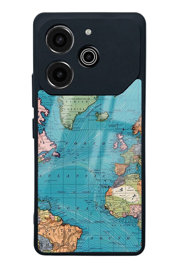Tecno Pova 6 Pro Atlantic Map Design Glossy Phone Case