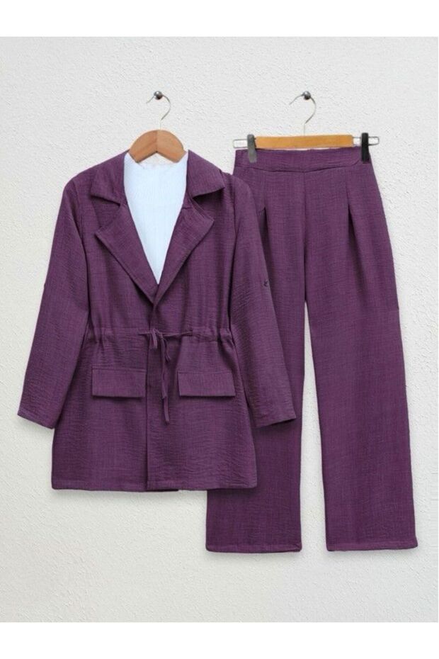 women's linen jacket suit