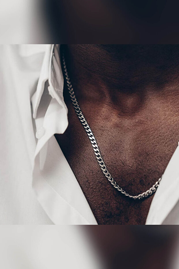 Gourmet Model Silver Men's Tarnish Stainless Steel Necklace Chain