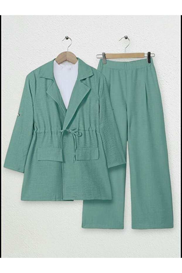 women's linen jacket suit
