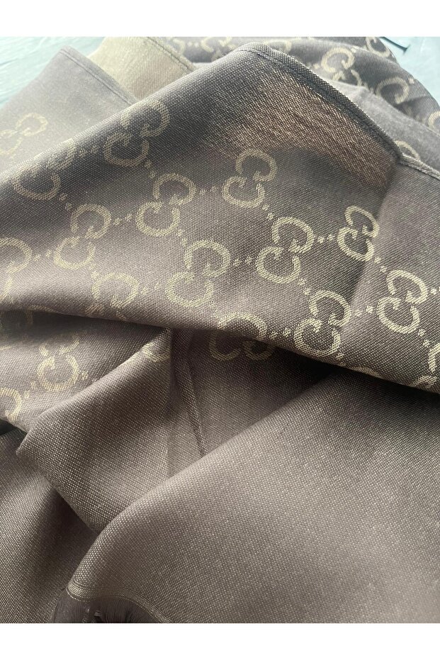 İnce Kumaş G Desen Pamuklu Şal Yün İpek Şal 4 Mevsim Çift Taraflı - 6