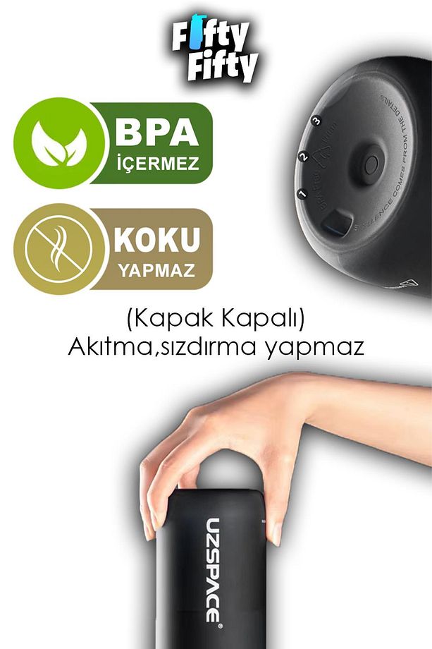 350 ML Pipetsiz Çift Renk Softtouch Tritan Çocuk Su Matarası -FFCOL350MLUZS - 5