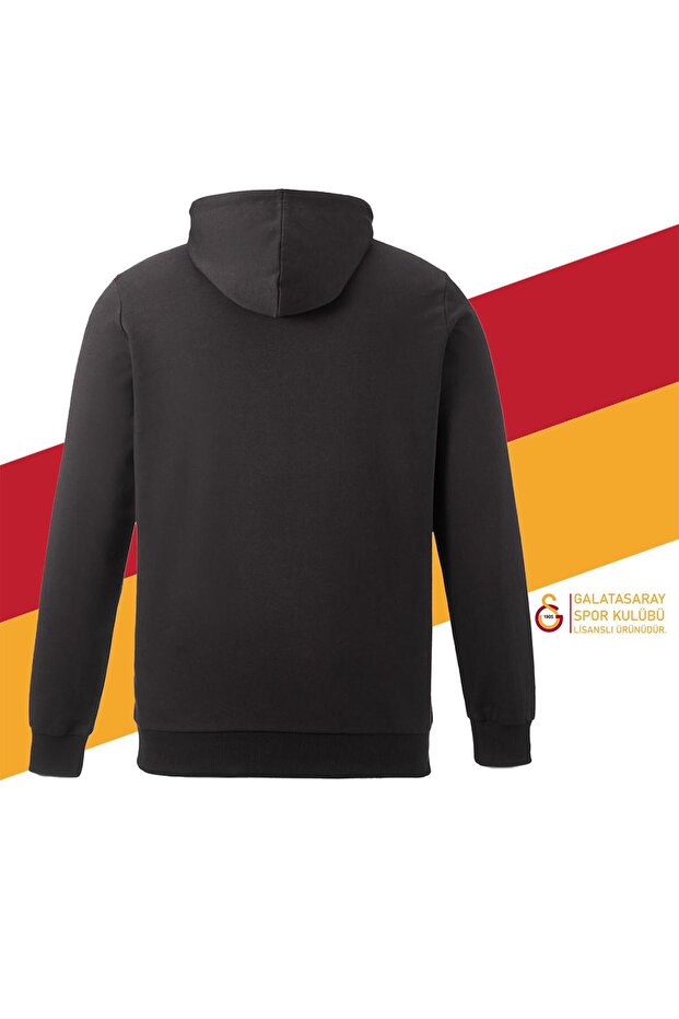 Orijinal Lisanslı Kapüşonlu Sweat Logolu Siyah Basic Sweat - 2