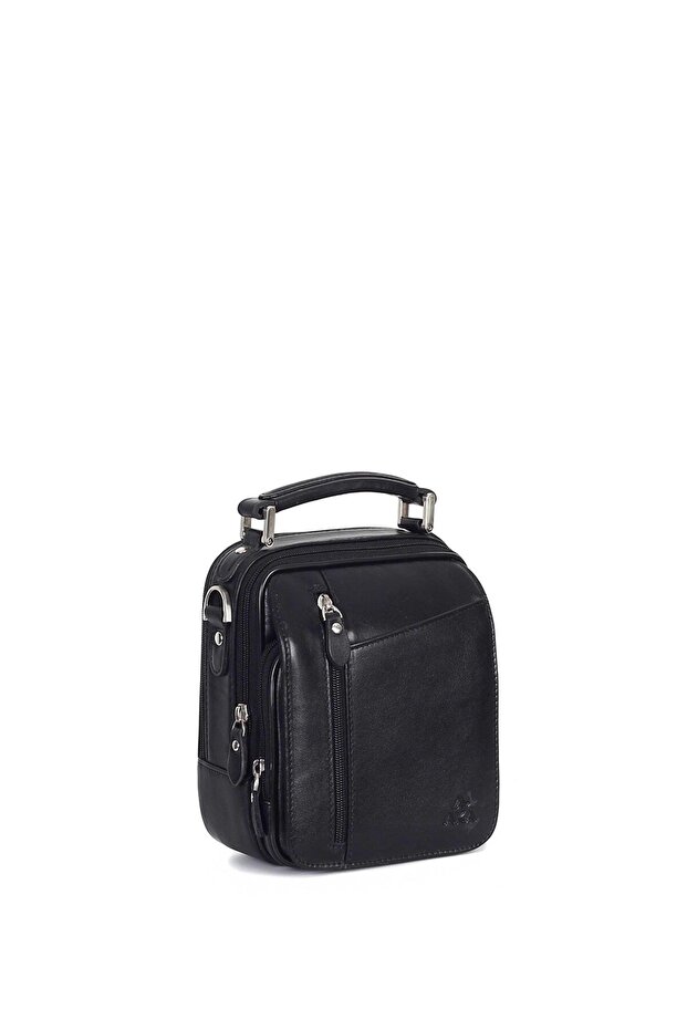 Plain Black - Leather Portfolio Bag 348