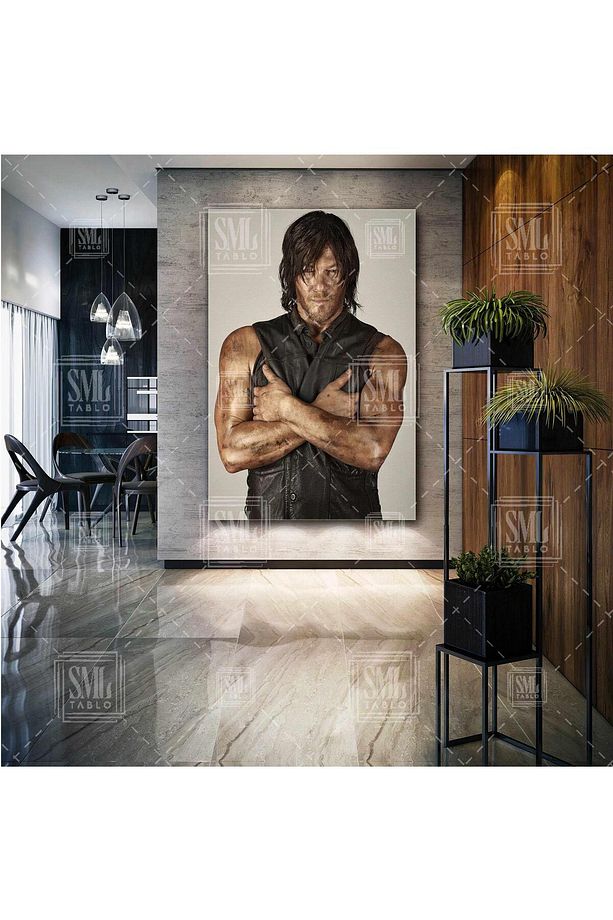 Daryl Dixon The Walking Dead Norman Reedus Karizma Dikey Kanvas Tablo - 1