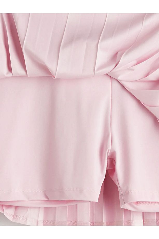 XSIDE ACTIVE Pembe Beli Lastikli Pileli Mini Spor Şort Etek - 3