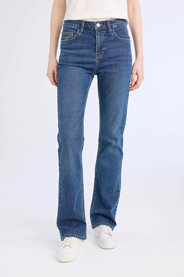 High Waist Pocketed Jean Trousers D7971Ax25Sp