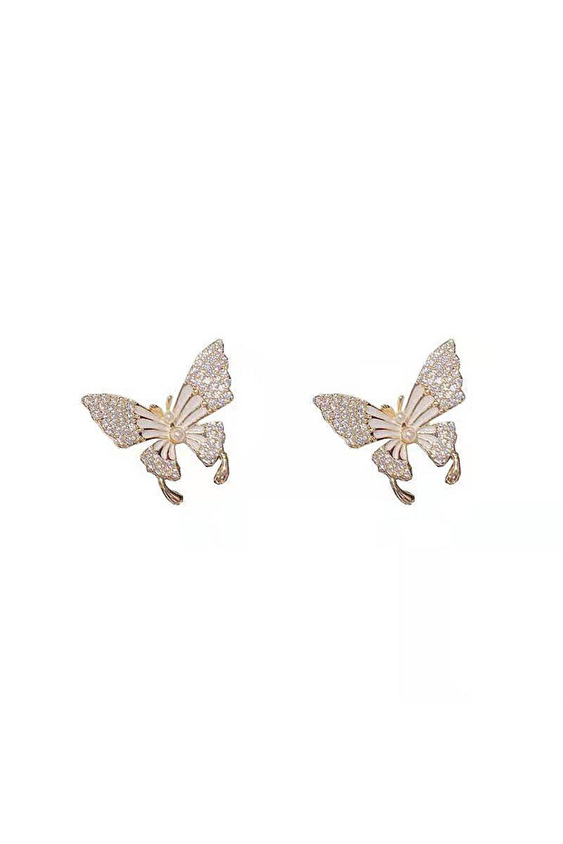 Cercei Fluture Alb SIC MODA 5130A - 1