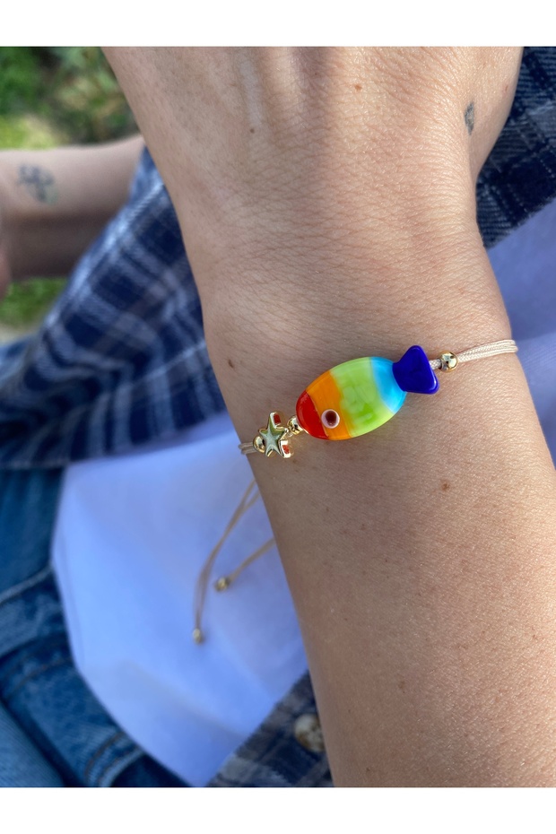 Bracelet Adjustable Glass Fish Colorful Model