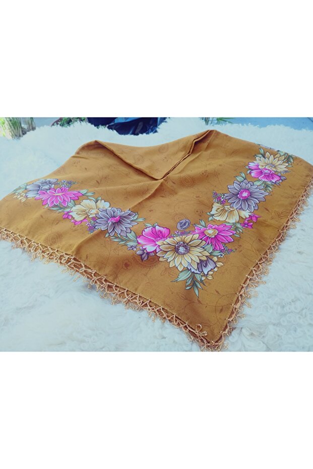Handmade Patterned Hand Embroidered Cheesecloth with Ring Beads on the Writing Edge Yemeni, Scarf, 4 Sides Embroidered