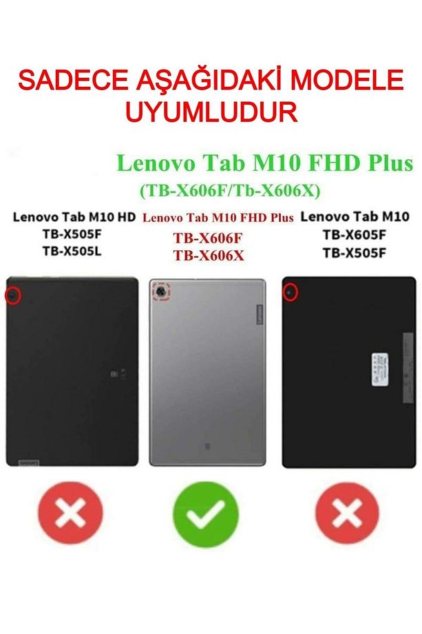 Trendsshop Tab M10 Tb-x606f Za6h0015tr 10.3 Inç 360° Dönerli Kılıf + Ekran Koruyucu - 3