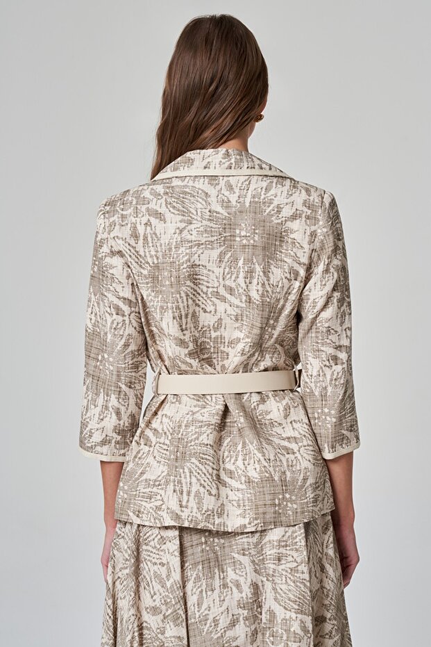 V Yaka Kemerli Ceket - 6