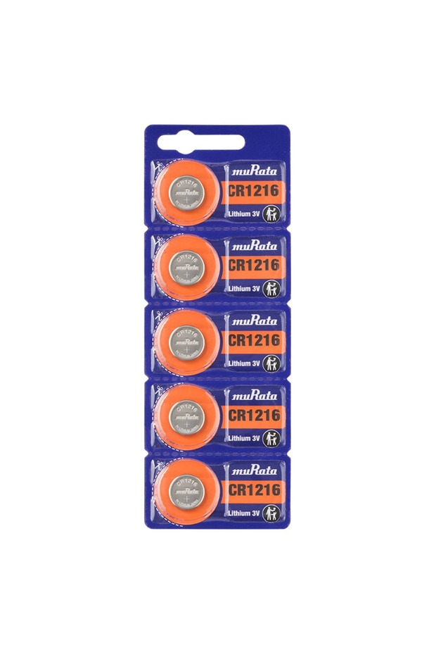 Murata CR1216 Lithium 3V (muRata) Japan Batteries - 5 Pieces