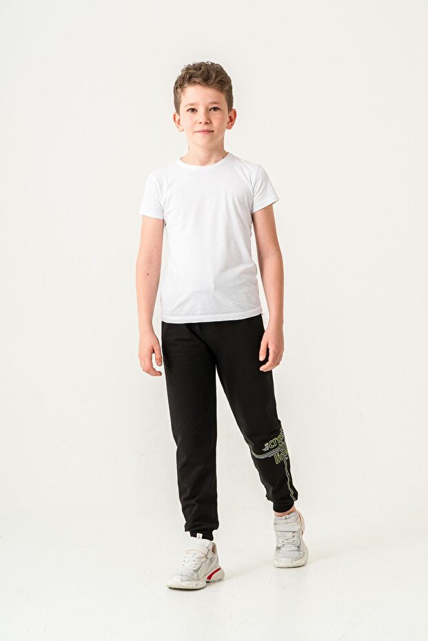 Croos the Lines Printed Pockets Zippered Boys' Sweatpants