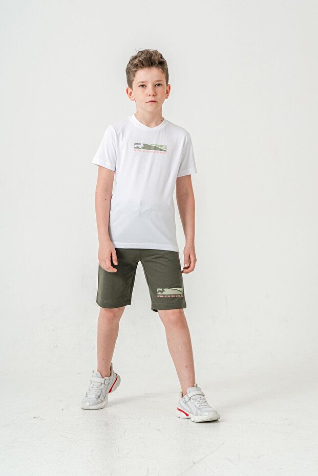 Nothing Like One Wave after Another Printed Boys Shorts - T-Shirt Set